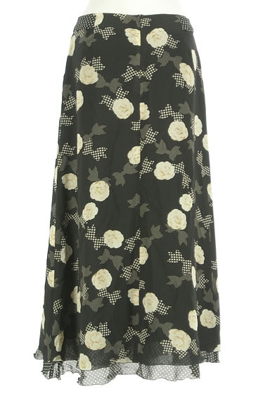 INGEBORG（インゲボルグ）の古着「ドットリボン×花柄ロングシフォンスカート（ロングスカート・マキシスカート）」大画像２へ