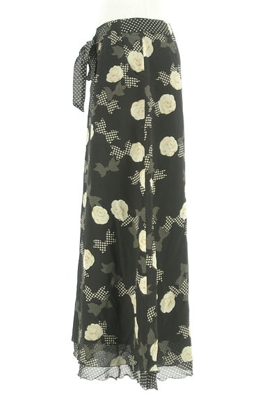 INGEBORG（インゲボルグ）の古着「ドットリボン×花柄ロングシフォンスカート（ロングスカート・マキシスカート）」大画像３へ