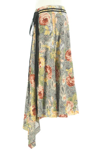 INGEBORG（インゲボルグ）の古着「ラップ風膝下花柄シフォンスカート（ロングスカート・マキシスカート）」大画像３へ