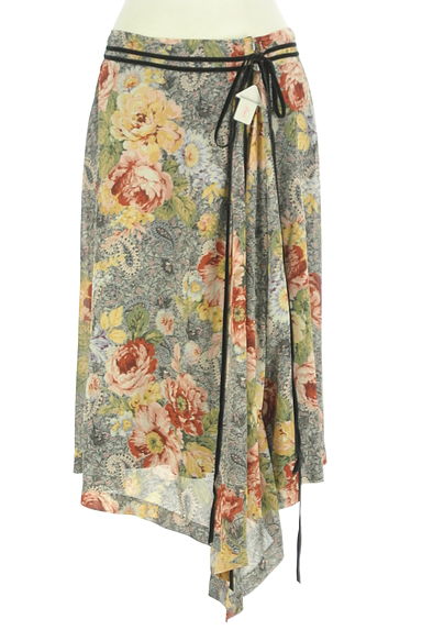 INGEBORG（インゲボルグ）の古着「ラップ風膝下花柄シフォンスカート（ロングスカート・マキシスカート）」大画像４へ