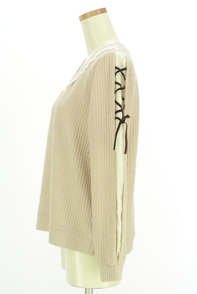 axes femme（アクシーズファム）の古着「レース袖ストライプニットトップス（カットソー・プルオーバー）」大画像３へ