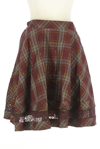 axes femme（アクシーズファム）の古着「裾レース膝丈チェックスカート（スカート）」大画像１へ