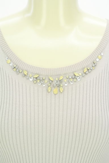 Rirandture（リランドチュール）の古着「ビジュー付きリブニット×花柄膝丈ワンピース（ワンピース・チュニック）」大画像４へ
