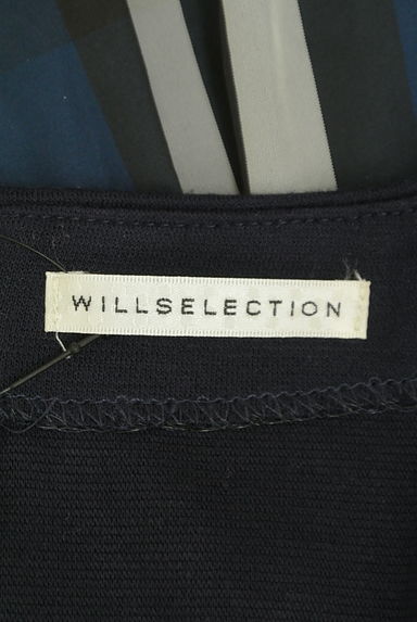 WILLSELECTION（ウィルセレクション）の古着「ベルト付き異素材切替チェック柄膝上ワンピース（ワンピース・チュニック）」大画像６へ