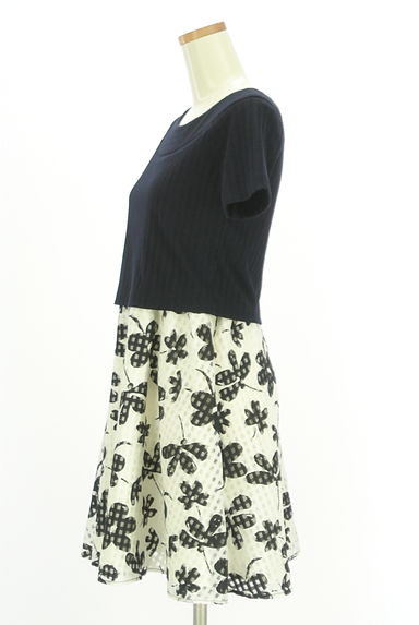 WILLSELECTION（ウィルセレクション）の古着「シアーチェック×花柄膝上ワンピース（ワンピース・チュニック）」大画像３へ