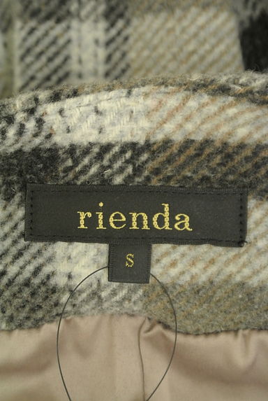 rienda（リエンダ）の古着「チェック柄ノーカラーロングコート（コート）」大画像６へ