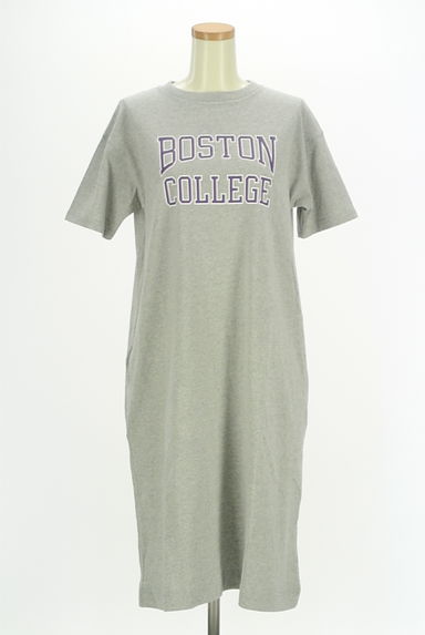 クリックで大画像表示 coen(コーエン)の古着「膝下丈ロゴプリントTシャツワンピース(ワンピース・チュニック)」大画像1へ