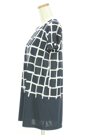 LEILIAN（レリアン）の古着「裾切替チェック柄チュニックカットソー（カットソー・プルオーバー）」大画像３へ
