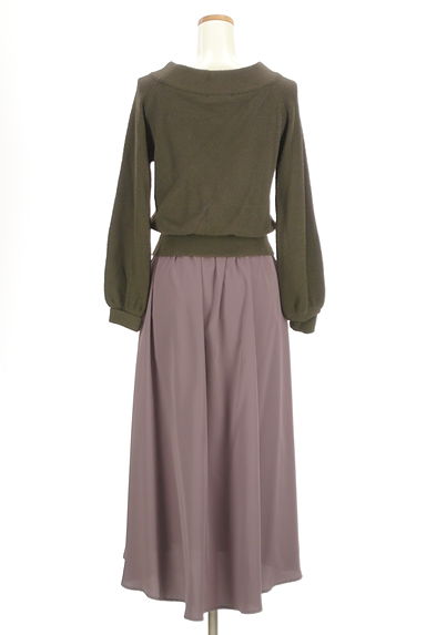PROPORTION BODY DRESSING（プロポーションボディ ドレッシング）の古着「異素材切替ロングワンピース（ワンピース・チュニック）」大画像２へ