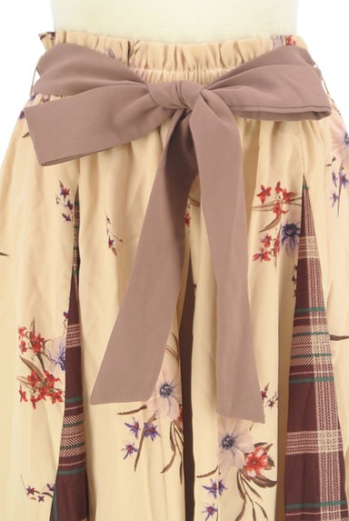 axes femme（アクシーズファム）の古着「ベルト付きチェック×花柄ロングスカート（ロングスカート・マキシスカート）」大画像４へ