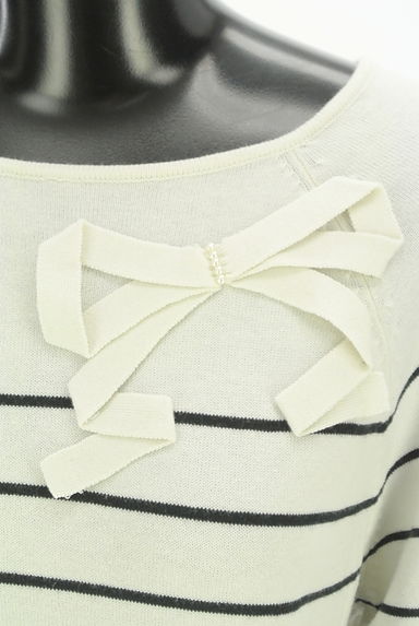 Couture Brooch（クチュールブローチ）の古着「リボン付きパネルボーダーニット（ニット）」大画像４へ