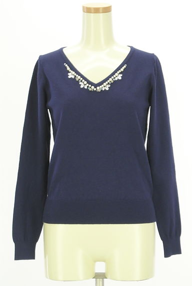 PROPORTION BODY DRESSING（プロポーションボディ ドレッシング）の古着「ビジュー＆パール付きニットトップス（ニット）」大画像１へ