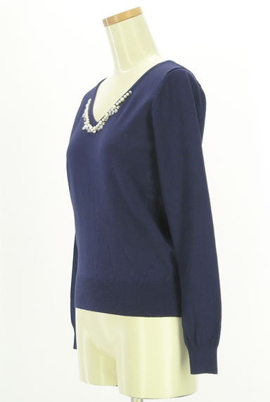 PROPORTION BODY DRESSING（プロポーションボディ ドレッシング）の古着「ビジュー＆パール付きニットトップス（ニット）」大画像３へ
