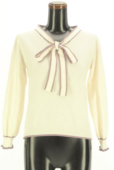 axes femme（アクシーズファム）の古着「ラインリボンタイニットトップス（ニット）」大画像１へ