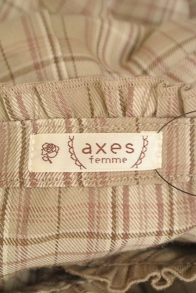 axes femme（アクシーズファム）の古着「リボンタイチェック柄ロングワンピース（ワンピース・チュニック）」大画像６へ