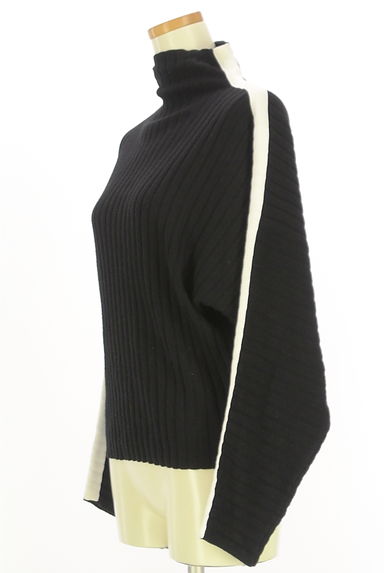 MOUSSY（マウジー）の古着「バイカラーラインドルマンニットトップス（ニット）」大画像３へ
