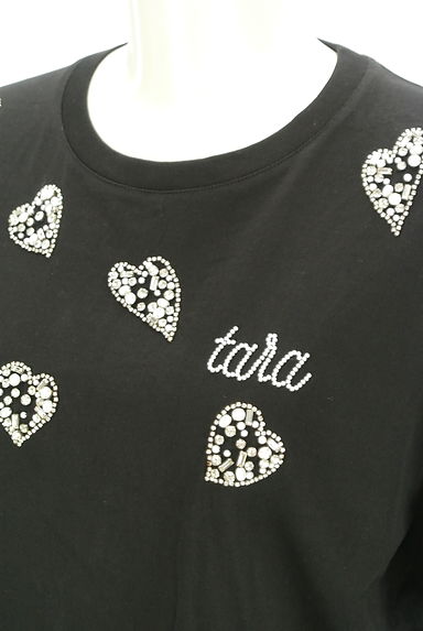 TARA JARMON（タラジャーモン）の古着「ラインストーンハート刺繍Tシャツ（Ｔシャツ）」大画像４へ