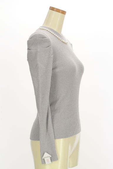 MISCH MASCH（ミッシュマッシュ）の古着「パール付きモックネックリブニット（ニット）」大画像４へ