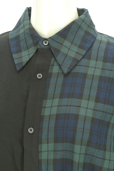 Deorart（ディオラート）の古着「チェック切替オーバーサイズロングシャツ（ブラウス）」大画像４へ
