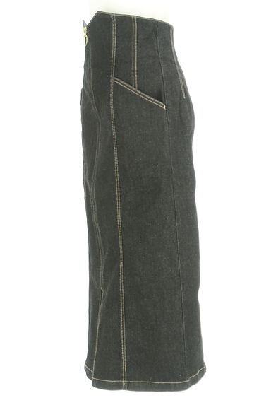 PROPORTION BODY DRESSING（プロポーションボディ ドレッシング）の古着「ハイウエストブラックデニムミモレスカート（ロングスカート・マキシスカート）」大画像３へ