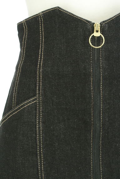 PROPORTION BODY DRESSING（プロポーションボディ ドレッシング）の古着「ハイウエストブラックデニムミモレスカート（ロングスカート・マキシスカート）」大画像４へ