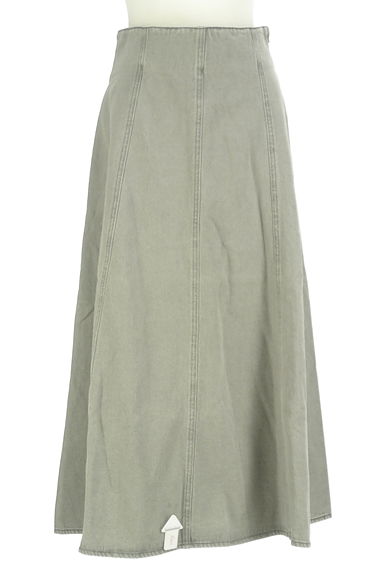 PROPORTION BODY DRESSING（プロポーションボディ ドレッシング）の古着「バックレースアップロングデニムスカート（ロングスカート・マキシスカート）」大画像４へ