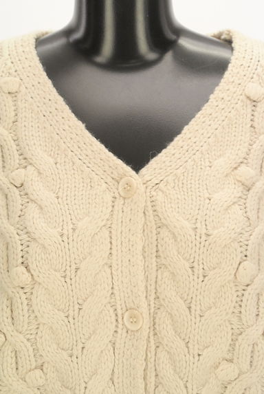 PROPORTION BODY DRESSING（プロポーションボディ ドレッシング）の古着「ポンポン付きケーブルニットトップス（カーディガン・ボレロ）」大画像４へ