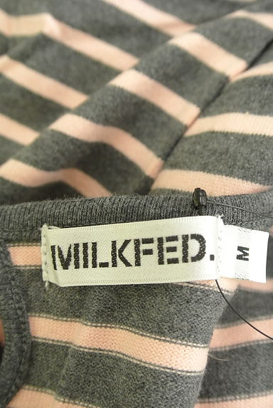 MILKFED.（ミルク フェド）の古着「リボン付きスリーブボーダーミニワンピース（ワンピース・チュニック）」大画像６へ