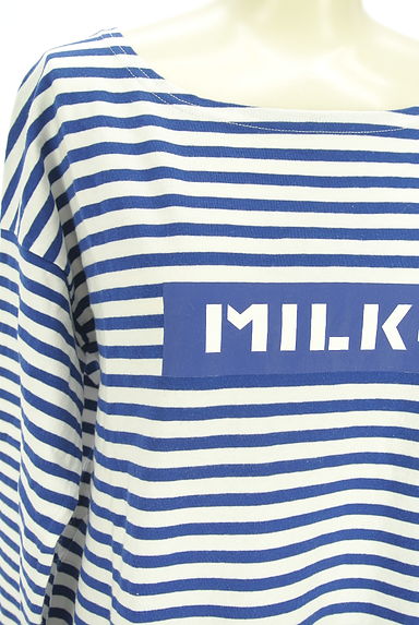 MILKFED.（ミルク フェド）の古着「ボックスロゴ膝上ボーダーワンピース（ワンピース・チュニック）」大画像４へ