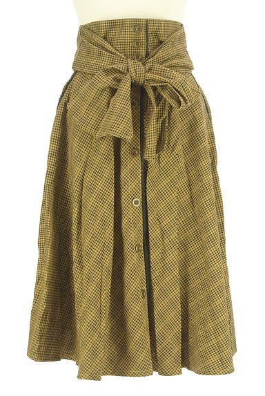 axes femme（アクシーズファム）の古着「ベルト付きフロントボタンチェックミディスカート（スカート）」大画像１へ