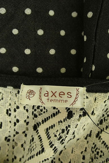 axes femme（アクシーズファム）の古着「レース切替ドット柄フレアブラウス（カットソー・プルオーバー）」大画像６へ