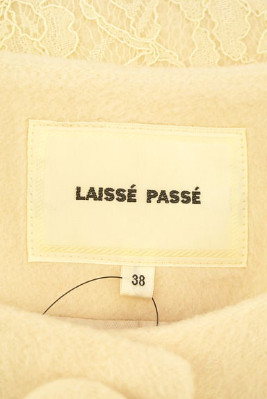 LAISSE PASSE（レッセパッセ）の古着「レース切替ノーカラーロングコート（コート）」大画像６へ