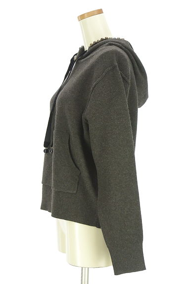 SCOT CLUB（スコットクラブ）の古着「光沢ボールフーディニットトップス（ニット）」大画像３へ