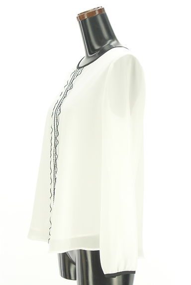 LUI CHANTANT（ルイシャンタン）の古着「フロントフリルパイピングシフォンブラウス（カットソー・プルオーバー）」大画像３へ