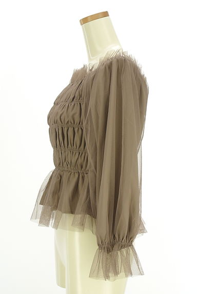PROPORTION BODY DRESSING（プロポーションボディ ドレッシング）の古着「チュールシャーリングブラウス（カットソー・プルオーバー）」大画像３へ