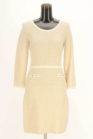PROPORTION BODY DRESSING（プロポーションボディ ドレッシング）の古着「ラメ糸混パイピングニットワンピース（ワンピース・チュニック）」大画像１へ