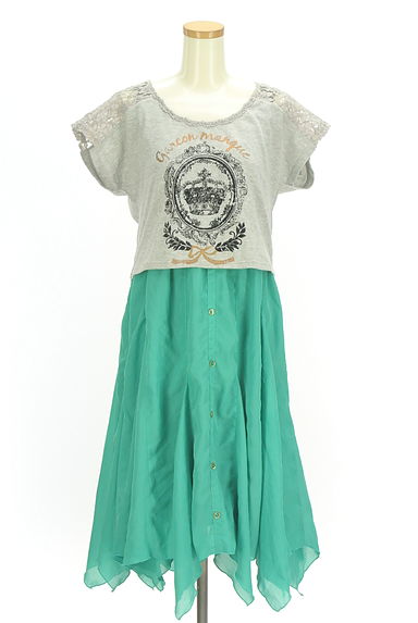 axes femme（アクシーズファム）の古着「レース切替プリントＴシャツ付きワンピース（ワンピース・チュニック）」大画像１へ