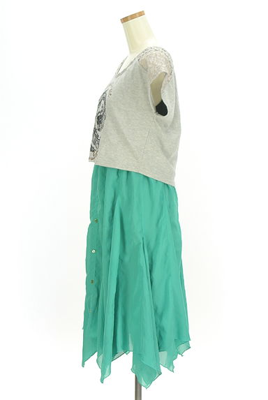 axes femme（アクシーズファム）の古着「レース切替プリントＴシャツ付きワンピース（ワンピース・チュニック）」大画像３へ