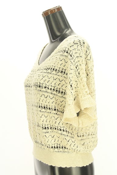 axes femme（アクシーズファム）の古着「フレンチスリーブ透かしラメニットトップス（ニット）」大画像３へ