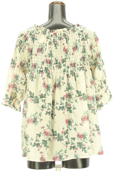 axes femme（アクシーズファム）の古着「花柄シャーリングシフォンブラウス（ブラウス）」大画像２へ