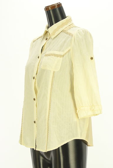 axes femme（アクシーズファム）の古着「背面シフォン切替ドット×ストライプ柄ブラウス（ブラウス）」大画像３へ