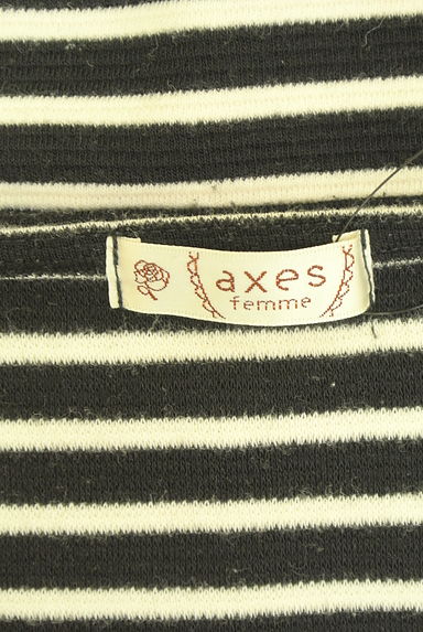 axes femme（アクシーズファム）の古着「パール付きレースネックボーダーカットソー（カットソー・プルオーバー）」大画像６へ