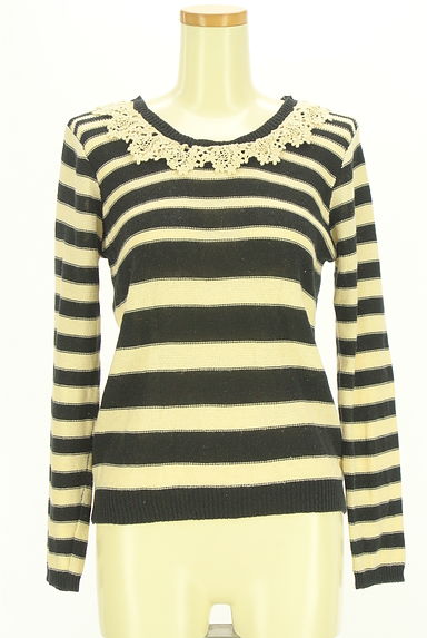 axes femme（アクシーズファム）の古着「バックレースアップボーダーニットトップス（ニット）」大画像１へ