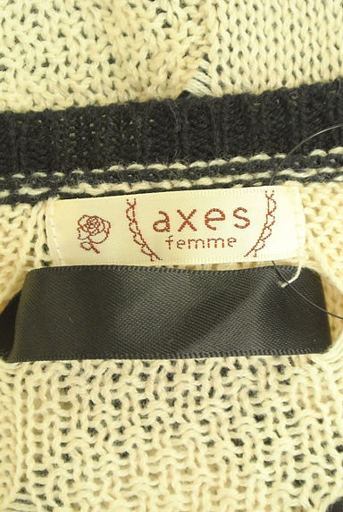 axes femme（アクシーズファム）の古着「バックレースアップボーダーニットトップス（ニット）」大画像６へ