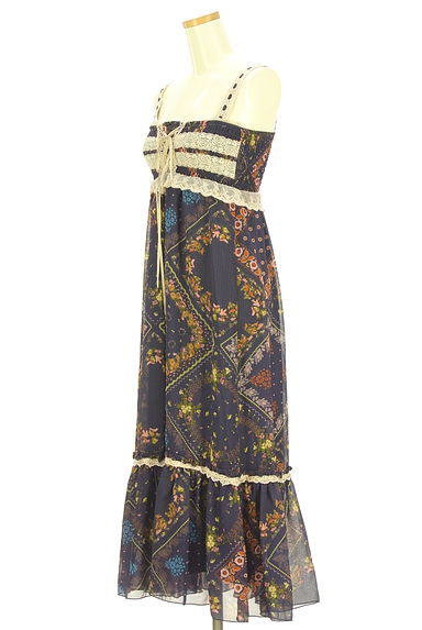 axes femme（アクシーズファム）の古着「花柄シフォンロングキャミワンピース（キャミワンピース）」大画像３へ