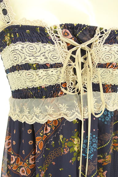 axes femme（アクシーズファム）の古着「花柄シフォンロングキャミワンピース（キャミワンピース）」大画像４へ