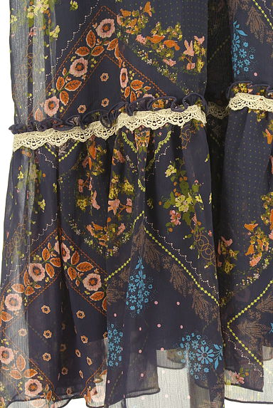 axes femme（アクシーズファム）の古着「花柄シフォンロングキャミワンピース（キャミワンピース）」大画像５へ