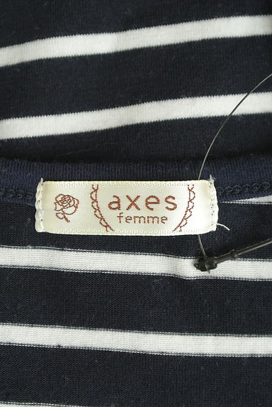 axes femme（アクシーズファム）の古着「肩掛け風ボーダーカットソー（カットソー・プルオーバー）」大画像６へ