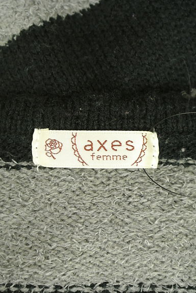 axes femme（アクシーズファム）の古着「パール付きボーダー柄ケーブルニット（ニット）」大画像６へ