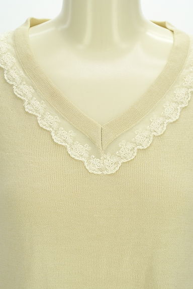 axes femme（アクシーズファム）の古着「刺繍レースVネックニットトップス（ニット）」大画像４へ